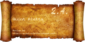 Quint Aletta névjegykártya